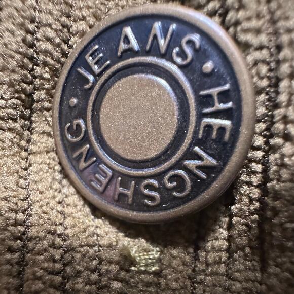 Hengsheng Jeans Olive Corduroy Medium Pullover Outdoor Elbow Patches Sweatshirt - Picture 2 of 6